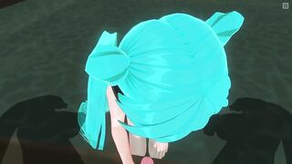 3D HENTAI POV Hatsune Miku sucks you off