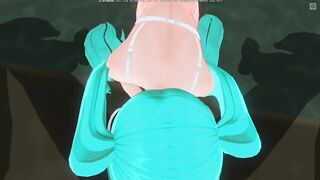 3D HENTAI POV Hatsune Miku sucks you off