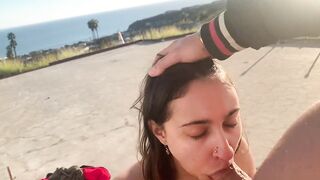 Public Face fucking busty Indian in Malibu and swallows cum — IG: @haileyrose.baby