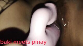 Pinay wife playing with my pusyy plss creampie me