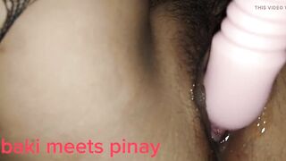 Pinay wife playing with my pusyy plss creampie me