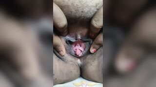 Big hairy pussy fingering by Indian Desi hot wife