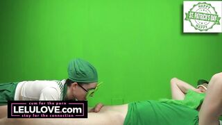 Cosplay couple sucking & fucking in ALL green from head to cock for St Patrick's Day - Lelu Love