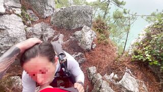 Suck Stranger cock in Forest and Swallowed her cum