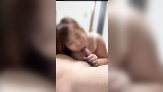 寝ようとしていたら、ぽっちゃり巨乳彼女がフェラ→騎乗位強制中出し