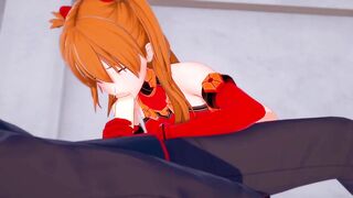 Asuka Handjob and Blowjob | Neon Genesis Evangelion Hentai Parody