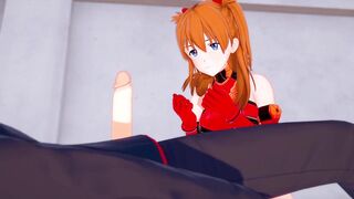 Asuka Handjob and Blowjob | Neon Genesis Evangelion Hentai Parody