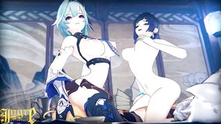 Threesome with Yelan and Eula from Genshin Impact