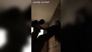 Godaddy fucking ebony college cheerleader and she moans like a slut (almost caught)