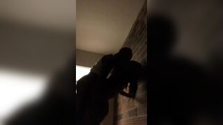 Godaddy fucking ebony college cheerleader and she moans like a slut (almost caught)