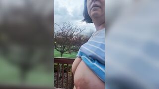 Stephanie DeWolfe showing off in the front yard (part 2)