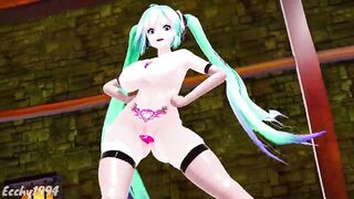 Hentai Thicc Miku Nude Dance Bass Knight Mmd - Emerald Hair Color Edit Smixix