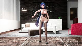 Fabrics Buds - Shogun Raiden mmd Blue Hair Color Edit Smixix