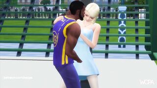 Girlfriend cheats in front of boyfriend with basketball player