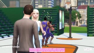 Girlfriend cheats in front of boyfriend with basketball player