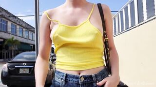 caught! her top came undone in public