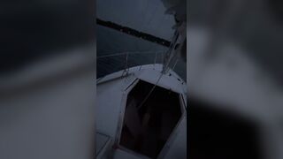 Mommy sucks daddys cock in public on a sailboat