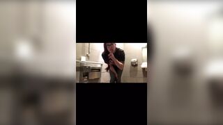 Quick Public Restroom Masturbation Show