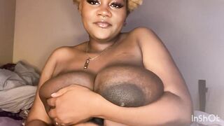 Ebony teen masturbating