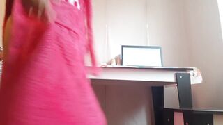 I jerk off on the table and interfere with my girlfriend's work - lesbian_illusion