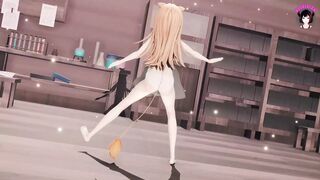 Cute Teen In White Dress Dancing (3D HENTAI)