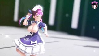 Rendi - Cute Teen With Big Tits Dancing + Gradual Undressing (3D HENTAI)