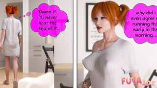 Futa3dX - Hot Futa Redhead Tries Her BEST To HIde Her MASSIVE COCK