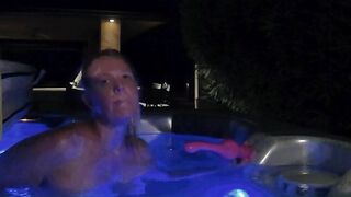 Busty blonde in hot tub orgasms with dildos