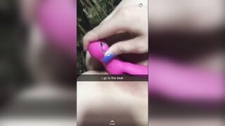 Girlfriend Kelsey Sends Videos of herself Riding a Pink Vibrator on Snapchat