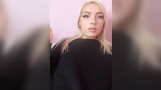 Sexy blonde girl smoke a cigarette