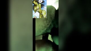 Villain Black Dick makes SHE-HULK GREEN CREAM N ORGASM