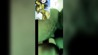 Villain Black Dick makes SHE-HULK GREEN CREAM N ORGASM