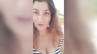 Busty Cutie ExpressiaGirl Masturbates, Fingers Hard herself and Chats with Friends in a Public Park