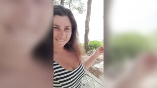 Busty Cutie ExpressiaGirl Masturbates, Fingers Hard herself and Chats with Friends in a Public Park