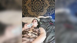 POV: BBW Autumn worships your cock with her slutty tongue and then fucks her pussy with dildo