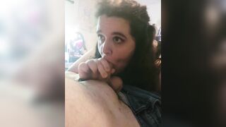 POV: BBW Autumn worships your cock with her slutty tongue and then fucks her pussy with dildo