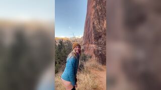 Peeing outside. Little trip to MOAB, UT