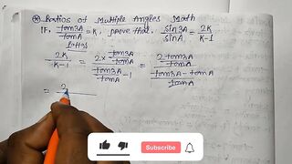 Class 12 Ratios of multiple angles Math part 29 Slove by Bikash Educare