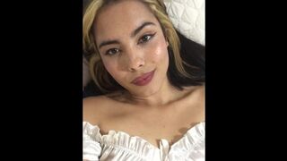 Beautiful blonde recorded video of herself touching her beautiful body and sent video to neighbor