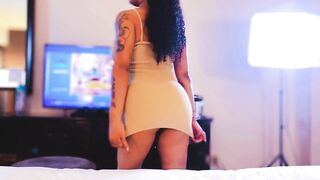 Stunning Tatted up Ebony Model auditions for SexTapeLive