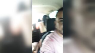 two naughty girls riding their dildos in the back seat of the uber