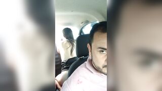 two naughty girls riding their dildos in the back seat of the uber