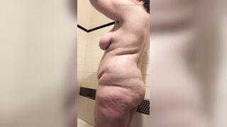 Desperately pissing in the shower