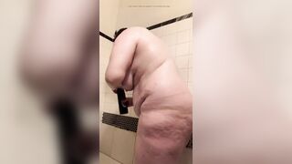 Desperately pissing in the shower