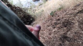 Man Meet Cute Hairy Girl in the Forest and Fucking Her Hairy Pussy. He Made His Cum with Handjob