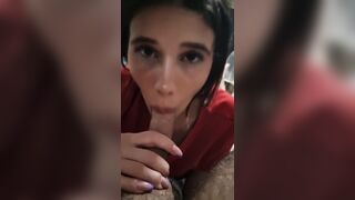 Cute stepsister morning blowjob