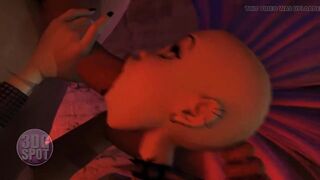 3DGSPOT - Wild Punk Girl Lets Huge Dick Stranger Throat Her In Multiple Positions! 3D ANIMATION!