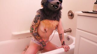 Furry Gets Wet in the Tub