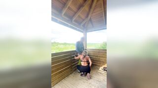 Quick Blowjob on a Tree House