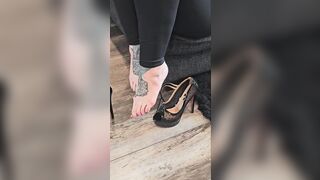 Walking My Tattooed Feet in Stilleto High Heels!